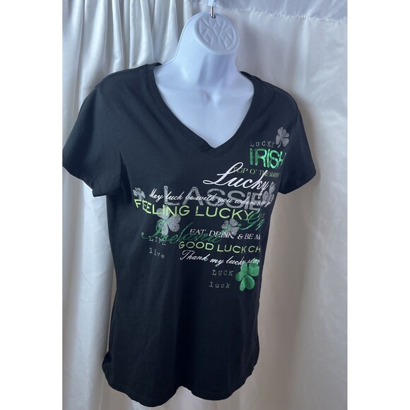 Lucky Tee Shirt Tops - Lucky Tee Shirt Juniors Size L Graphic St. Patrick’s Day Casual Holiday